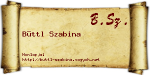 Büttl Szabina névjegykártya